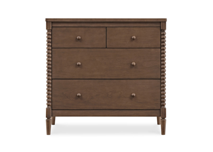 Teak Brown (1526) 10-Saint 4 Drawer Dresser with Changing Top and Interlocking Drawers
