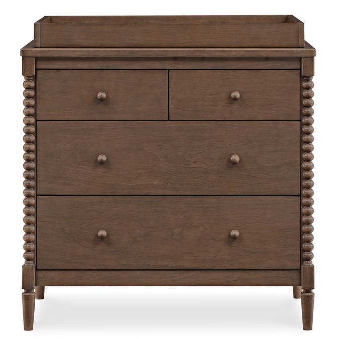 DCB: Teak Brown (1526) 15-Saint 4 Drawer Dresser with Changing Top and Interlocking Drawers