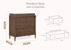 Teak Brown (1526) 5-Saint 4 Drawer Dresser with Changing Top and Interlocking Drawers