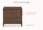 Teak Brown (1526) 8-Saint 4 Drawer Dresser with Changing Top and Interlocking Drawers