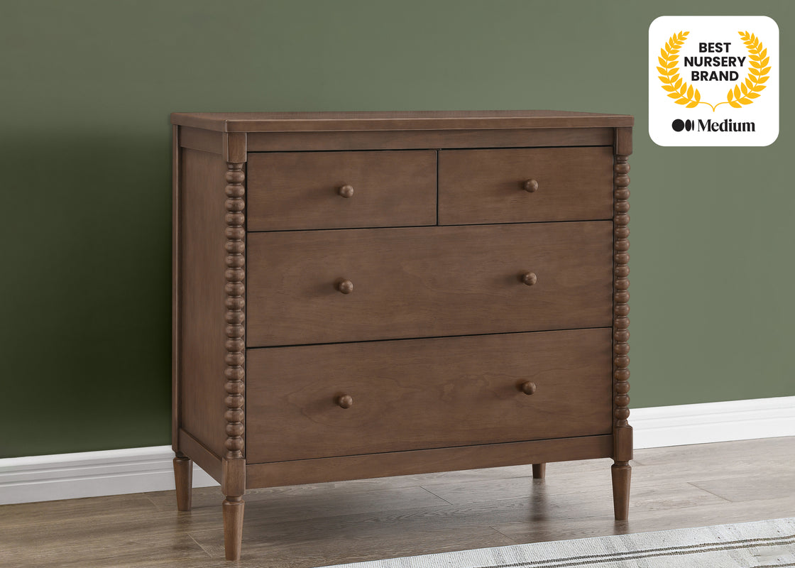 Saint 4 Drawer Dresser with Changing Top and Interlocking Drawers