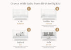 Bianca White (130) 3-Lily 4-in-1 Convertible Crib