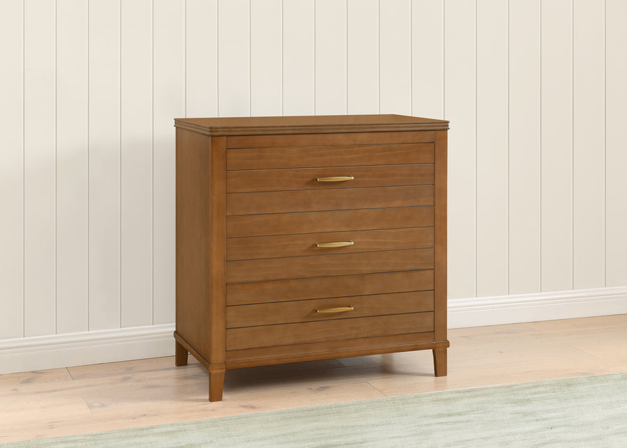 Chestnut (836) 1-Phoebe 3 Drawer Dresser with Interlocking Drawers