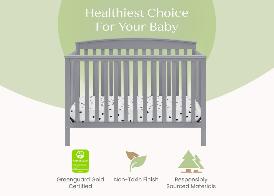 Grey (026) 4-Hanover 6-in-1 Convertible Baby Crib