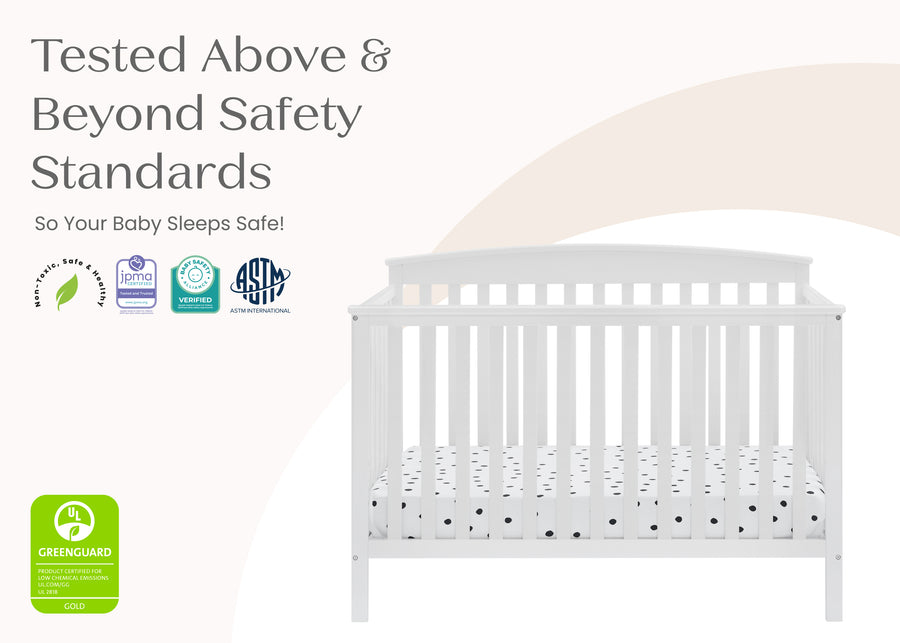 Bianca White (130) 25-Hanover 6-in-1 Convertible Baby Crib