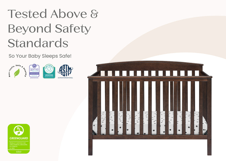 Walnut Espresso (1324) 42-Hanover 6-in-1 Convertible Baby Crib