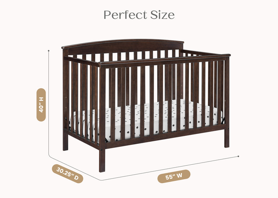 Walnut Espresso (1324) 41-Hanover 6-in-1 Convertible Baby Crib