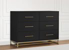 DCB: Ebony with Melted Bronze (1500) 14-Jade 6 Drawer Dresser with Interlocking Drawers