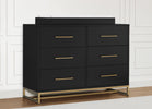 Ebony with Melted Bronze (1500) 15-Jade 6 Drawer Dresser with Interlocking Drawers
