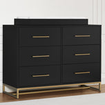 Jade 6 Drawer Dresser with Interlocking Drawers - Ebony with Melted Bronze (1500) - Accessories