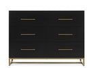 Ebony with Melted Bronze (1500) 16-Jade 6 Drawer Dresser with Interlocking Drawers