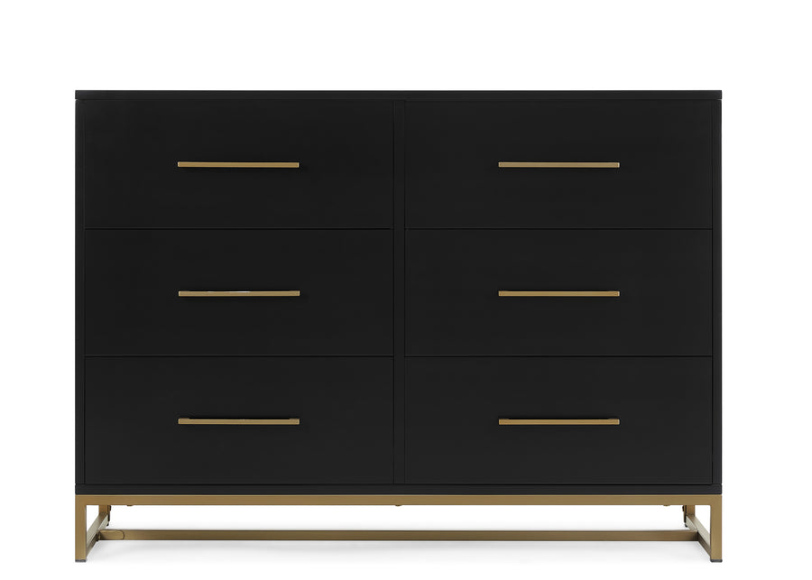 Ebony with Melted Bronze (1500) 16-Jade 6 Drawer Dresser with Interlocking Drawers