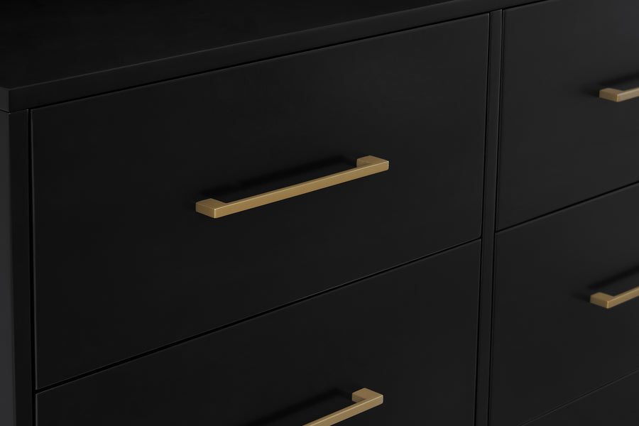 Ebony with Melted Bronze (1500) 25-Jade 6 Drawer Dresser with Interlocking Drawers