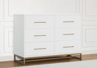 Bianca White with Melted Bronze (186) 1-Jade 6 Drawer Dresser with Interlocking Drawers