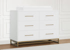 Bianca White with Melted Bronze (186) 2-Jade 6 Drawer Dresser with Interlocking Drawers