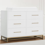Jade 6 Drawer Dresser with Interlocking Drawers - Bianca White with Melted Bronze (186) - Accessories