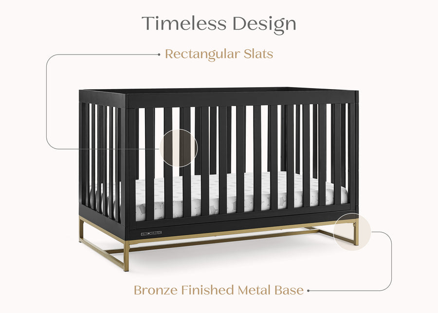 Ebony with Melted Bronze (1500) 22-Jade 4-in-1 Convertible Crib