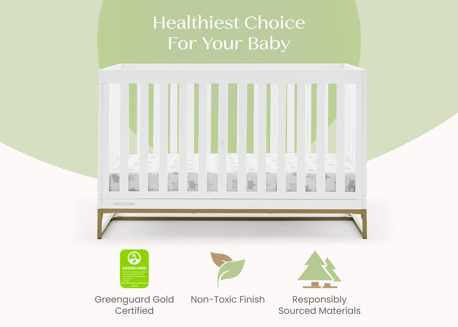 Bianca White with Melted Bronze (186) 4-Jade 4-in-1 Convertible Crib
