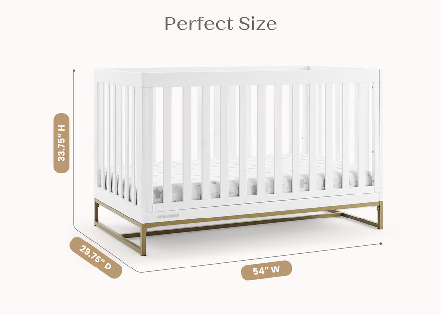 Bianca White with Melted Bronze (186) 7-Jade 4-in-1 Convertible Crib