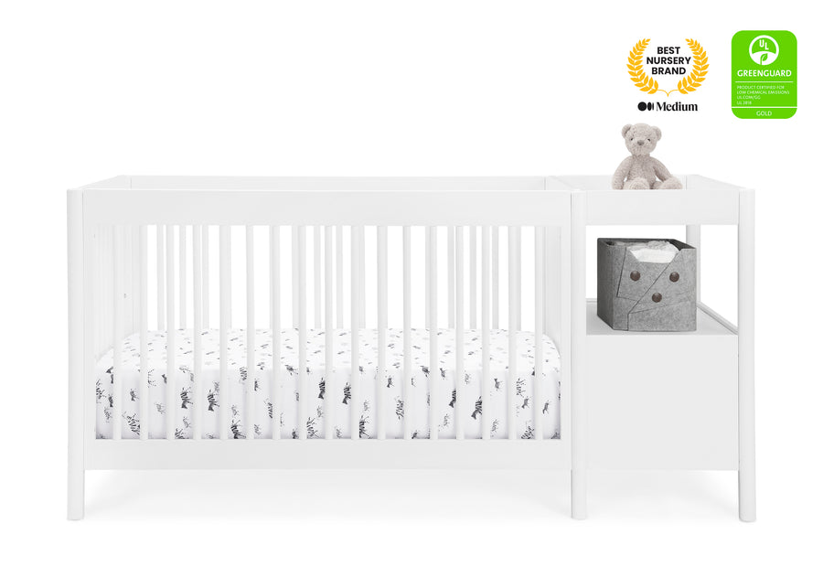 Bianca White (130) 13-Zoe 5-in-1 Convertible Crib and Changer