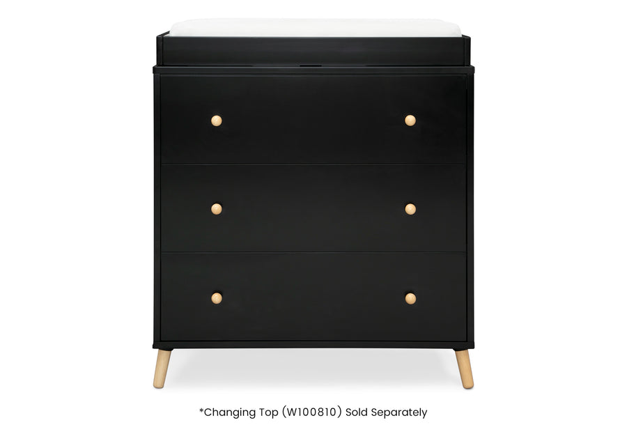 Ebony with Natural (1482) 3-Essex 3 Drawer Dresser with Interlocking Drawers