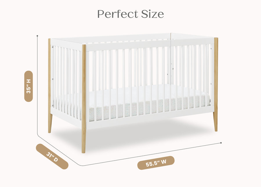 Bianca White with Natural (123) 44-Casey 6-in-1 Convertible Crib