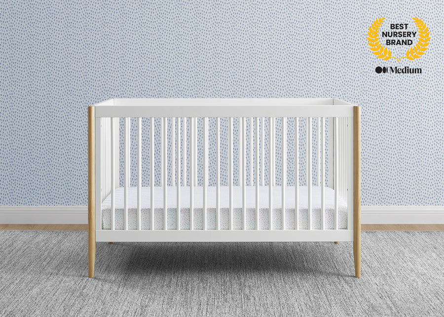 Bianca White with Natural (123) 39-Casey 6-in-1 Convertible Crib
