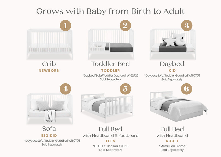 Bianca White (130) 21-Casey 6-in-1 Convertible Crib