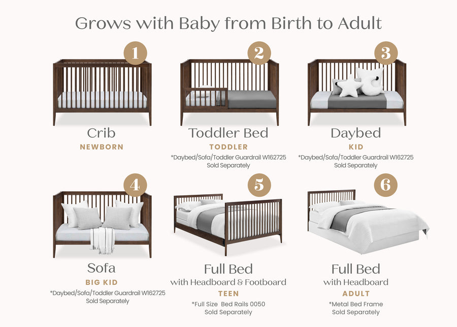 Walnut Espresso (1324) 59-Casey 6-in-1 Convertible Crib