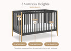 Charcoal Grey with Natural (1410) 5-Casey 6-in-1 Convertible Crib