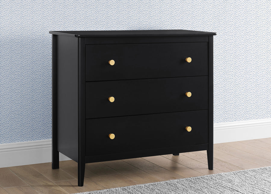 Ebony with Natural (1482) 1-Casey 3 Drawer Dresser with Interlocking Drawers