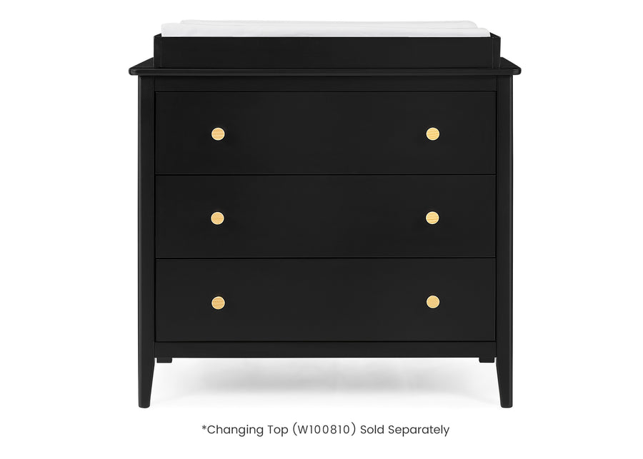 Ebony with Natural (1482) 3-Casey 3 Drawer Dresser with Interlocking Drawers
