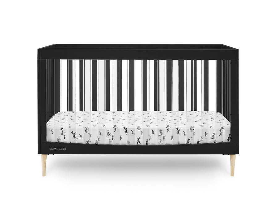 Midnight Grey with Natural (1372) 9-Austin Acrylic 4-in-1 Convertible Crib