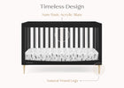 Midnight Grey with Natural (1372) 6-Austin Acrylic 4-in-1 Convertible Crib