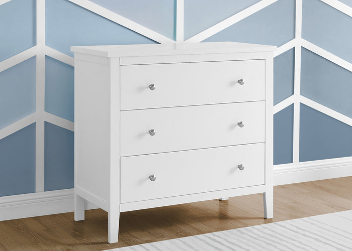Campbell 3 Drawer Dresser with Interlocking DrawersBianca White (130)