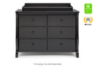 Ebony (0011) 12-Canton / Eclipse 6 Drawer Dresser with Interlocking Drawers
