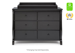 Ebony (0011) 15-Canton / Eclipse 6 Drawer Dresser with Interlocking Drawers