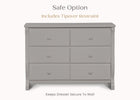 Grey (026) 6-Canton / Eclipse 6 Drawer Dresser with Interlocking Drawers