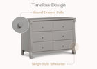 Grey (026) 7-Canton / Eclipse 6 Drawer Dresser with Interlocking Drawers