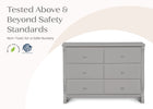 Grey (026) 8-Canton / Eclipse 6 Drawer Dresser with Interlocking Drawers