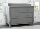 Grey (026) 2-Canton / Eclipse 6 Drawer Dresser with Interlocking Drawers
