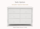 White (100) 18-Canton / Eclipse 6 Drawer Dresser with Interlocking Drawers