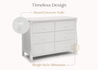 White (100) 19-Canton / Eclipse 6 Drawer Dresser with Interlocking Drawers