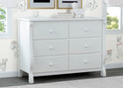 White (100) 7-Canton / Eclipse 6 Drawer Dresser with Interlocking Drawers