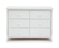 White (100) 11-Canton / Eclipse 6 Drawer Dresser with Interlocking Drawers