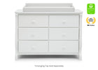 White (100) 9-Canton / Eclipse 6 Drawer Dresser with Interlocking Drawers