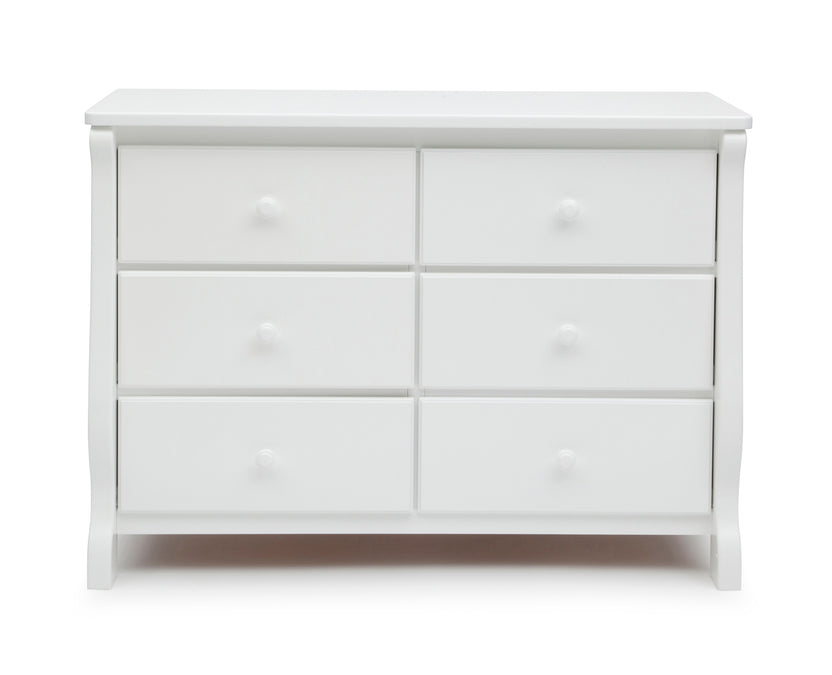 White (100) 11-Canton / Eclipse 6 Drawer Dresser with Interlocking Drawers