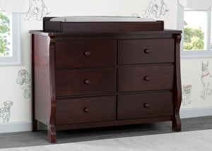Espresso Cherry (205) 5-Canton / Eclipse 6 Drawer Dresser with Interlocking Drawers