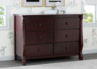 Espresso Cherry (205) 1-Canton / Eclipse 6 Drawer Dresser with Interlocking Drawers