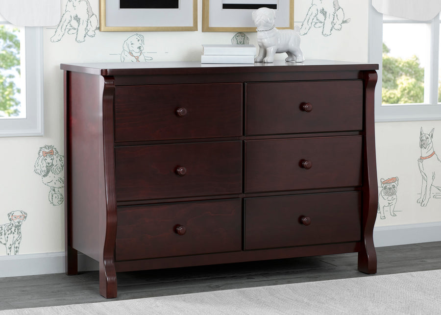 Espresso Cherry (205) 1-Canton / Eclipse 6 Drawer Dresser with Interlocking Drawers